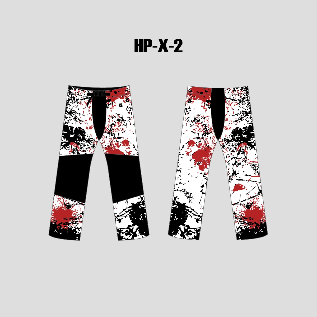 X2 Abstract White Red And Black Custom Inline Roller Hockey Pants 1 X2 Abstract White Red And Black Custom Inline Roller Hockey Pants
