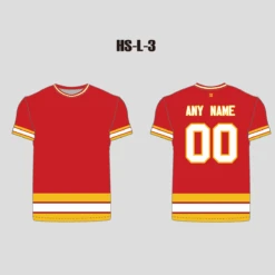 Red/Yellow/White Custom Sublimated Hockey T-Shirts