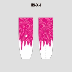 HSX1 Pink Liquid Sublimated Custom Adult Youth Hockey Socks