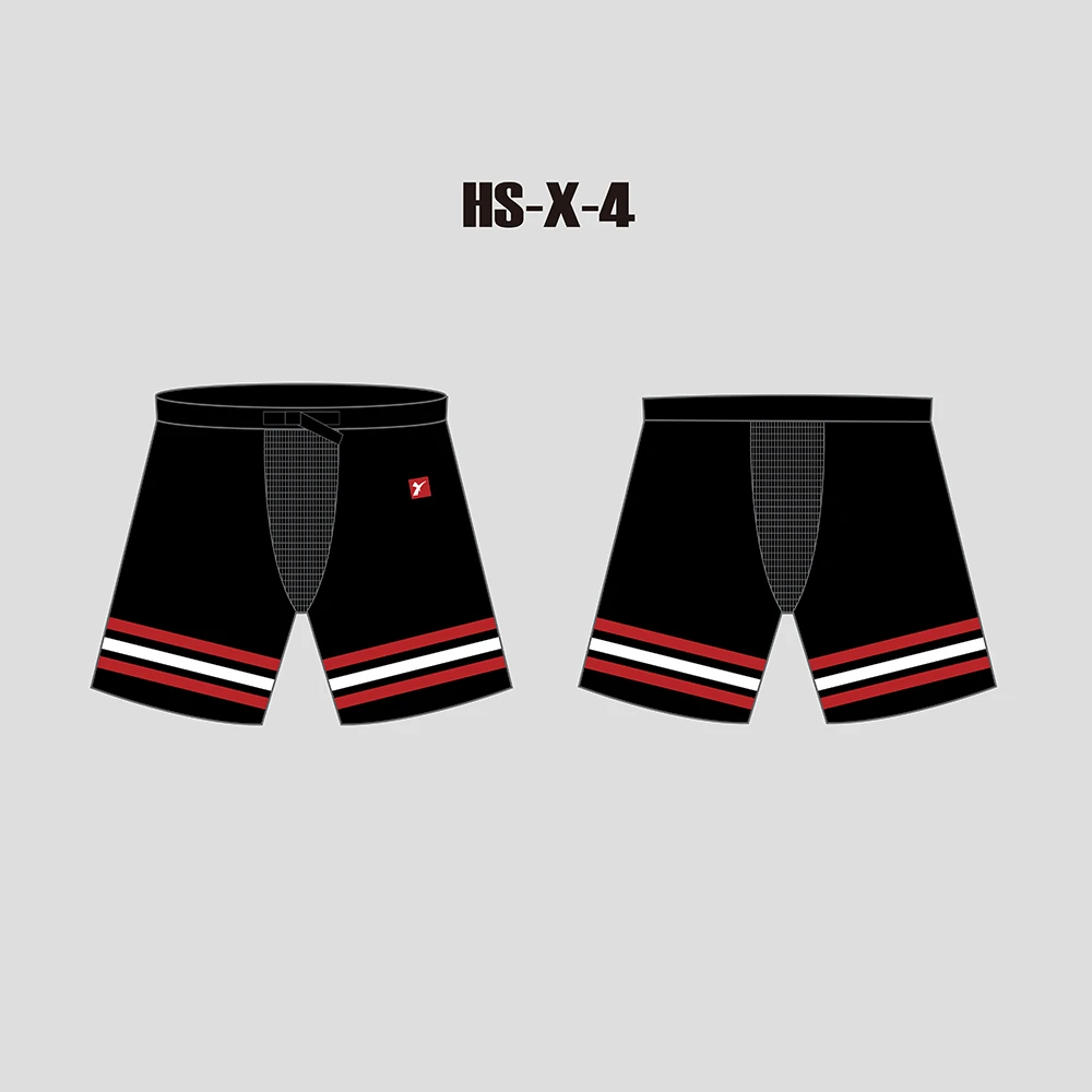 X4 Black Red And White Sublimated Custom Hockey Pant Shells 1 X4 Black Red And White Sublimated Custom Hockey Pant Shells