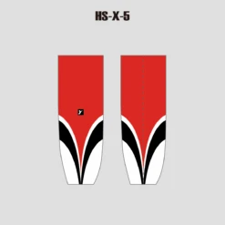 HSX5 Red Black White Custom Adult Youth Hockey Socks