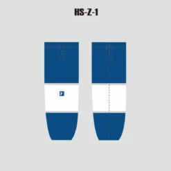 HSZ1 Blue And White Custom Sublimated Hockey Socks