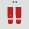 HSZ6 Sublimated Personalized Red Hockey Socks With Velcro