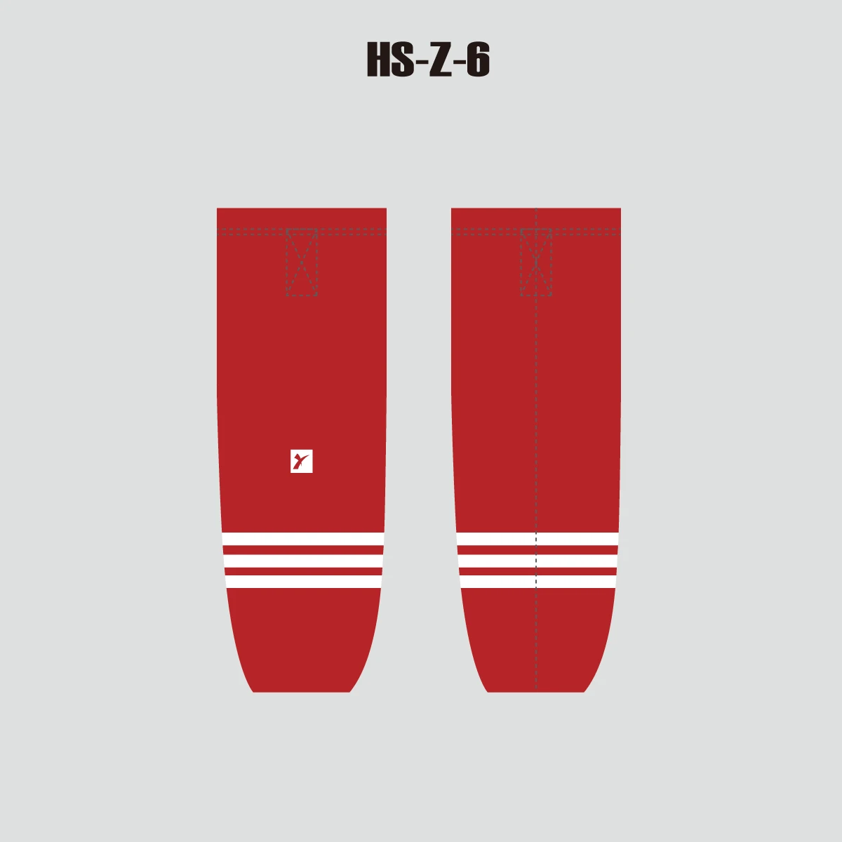 HSZ6 Sublimated Personalized Red Hockey Socks With Velcro 1 HSZ6 Sublimated Personalized Red Hockey Socks With Velcro
