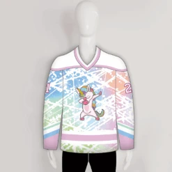 HJL1 Sparkle Dabbing Unicorn Custom Hockey Jerseys