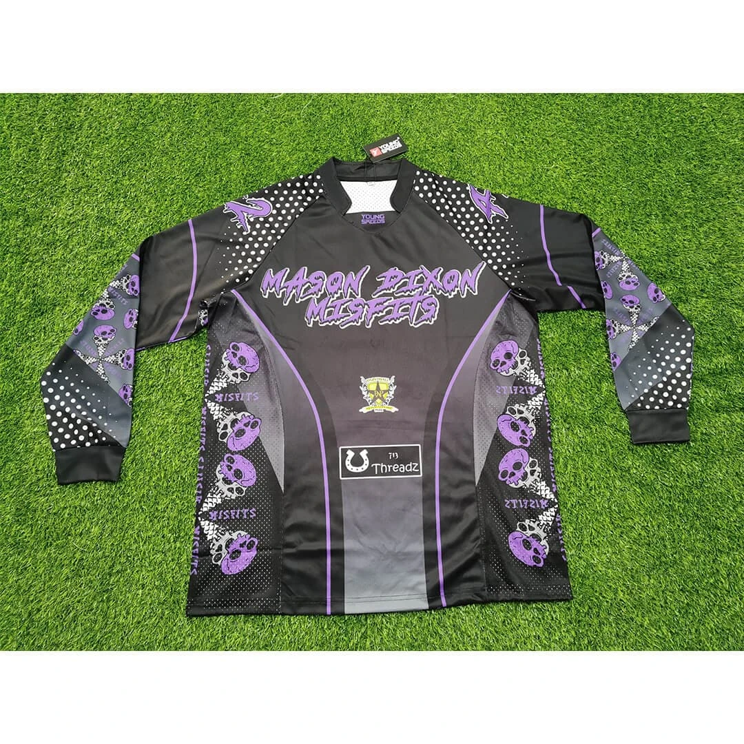 PJZ17 Skull & Bone Black Purple Grey Custom Paintball Jerseys 4 PJZ17 Skull & Bone Black Purple Grey Custom Paintball Jerseys - Image 4