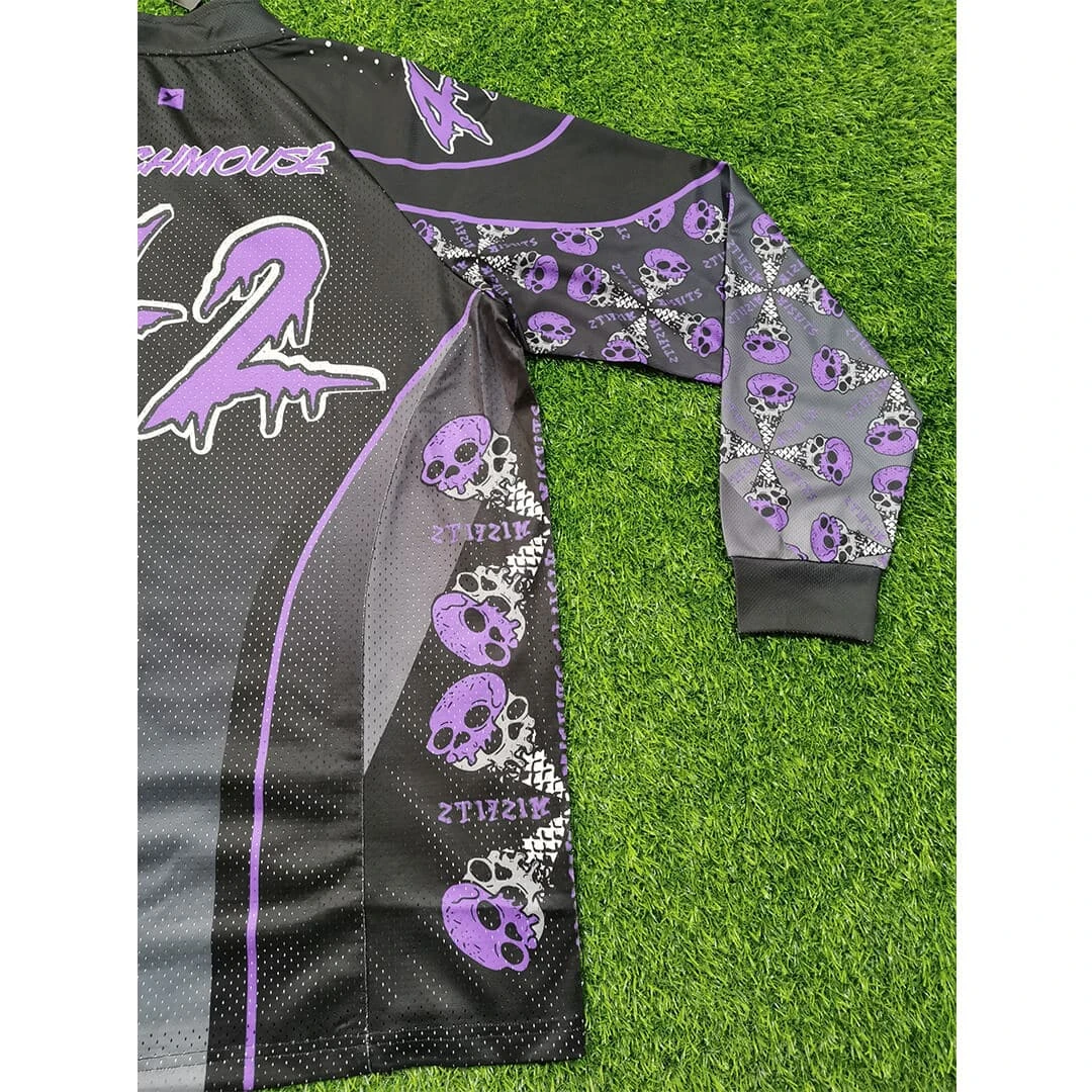 PJZ17 Skull & Bone Black Purple Grey Custom Paintball Jerseys 6 PJZ17 Skull & Bone Black Purple Grey Custom Paintball Jerseys - Image 6