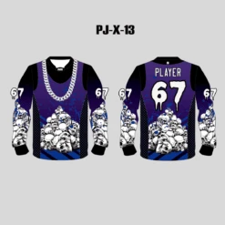 PJX13 Necklace And Skull Head Purple Black Custom Paintball Jerseys -YoungSpeeds Shop PJ X 13