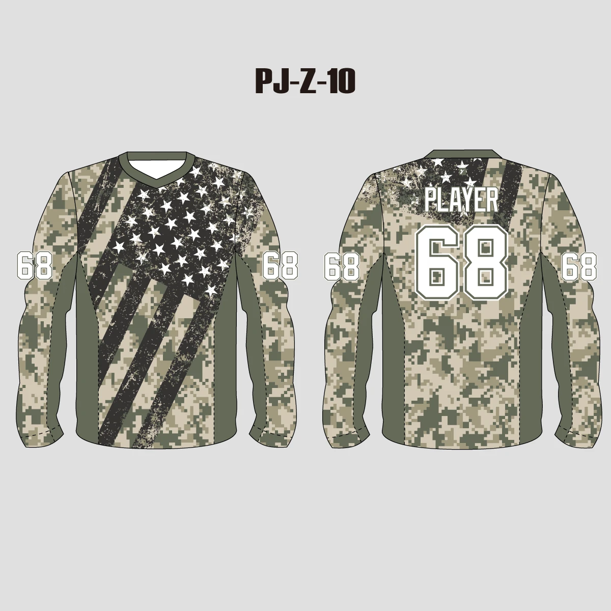 PJZ10 American Flag Green Camo Custom Paintball Jerseys 4 PJZ10 American Flag Green Camo Custom Paintball Jerseys - Image 4