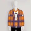 HJZ116 Orange Purple Tuxedo Sublimated Custom Hockey Goalie Jerseys
