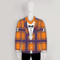 HJZ116 Orange Purple Tuxedo Sublimated Custom Hockey Goalie Jerseys