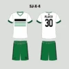 X4 White Green Custom Cheap Soccer Uniforms For Teams