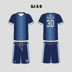 X6 Navy Blue Custom Cheap Team Soccer Jerseys And Shorts