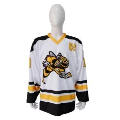 HJC157 White Black Yellow Sublimated Custom Blank Hockey Jerseys -YoungSpeeds Shop Sublimation printing team training hockey jersey