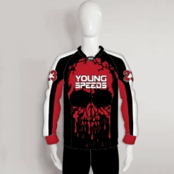 PJX3 Dripping Skull Custom Black And Red Paintball Jerseys