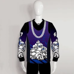 PJX13 Necklace And Skull Head Purple Black Custom Paintball Jerseys