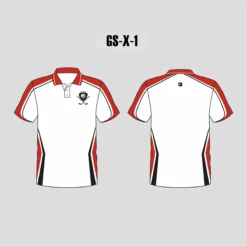 X1 White Red Custom Golf Shirts For Men