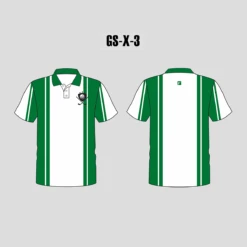 X3 White Green Custom Mens Golf Shirts With Logo