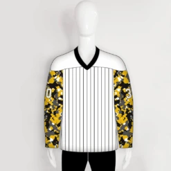HJX4 Camo And Pinstripes Sublimated Blank Custom Hockey Jerseys