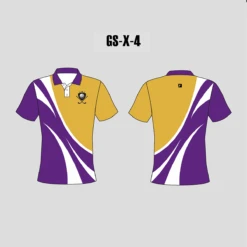 X4 Gold Purple Custom Womens Golf Shirts With Logo