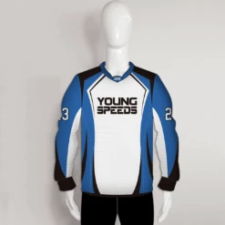 PJX4 Abstract Lines Custom White Blue And Black Paintball Jerseys