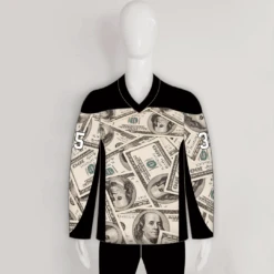 HJX6 Greenback Sublimated Custom Unique Hockey Jerseys