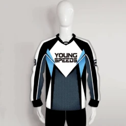 PJX9 Blue Lattice Pattern Sublimated Custom Paintball Jerseys No Minimums