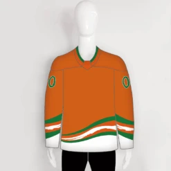 YS10 Orange Green White Personalized Blank Ice Hockey Jerseys