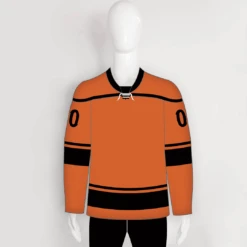 YS11 Black Orange Sublimated Custom Hockey Jerseys With Laces