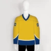 YS13 Gold Blue Sublimated Custom Ice Roller Hockey Jerseys