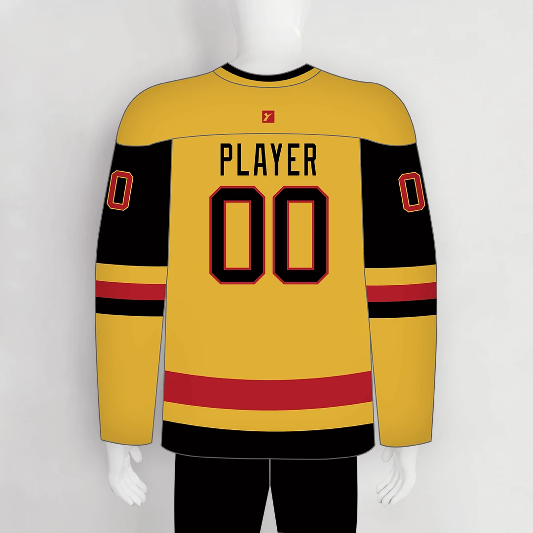 YS17 Gold Black Red Custom Beer League Blank Hockey Jerseys 2 YS17 Gold Black Red Custom Beer League Blank Hockey Jerseys - Image 2