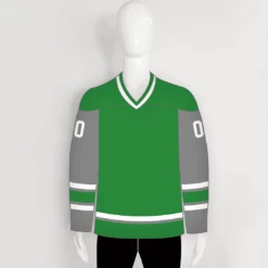 YS20 Green Grey Custom Blank Ice Roller Sublimated Hockey Jerseys
