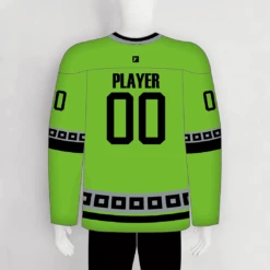 YS21 Green Black Custom Sublimated Hockey Jerseys Sweatshirts -YoungSpeeds Shop YS21 back