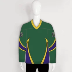 YS22 Green Gold Purple Sublimated Hockey Jerseys Custom Design