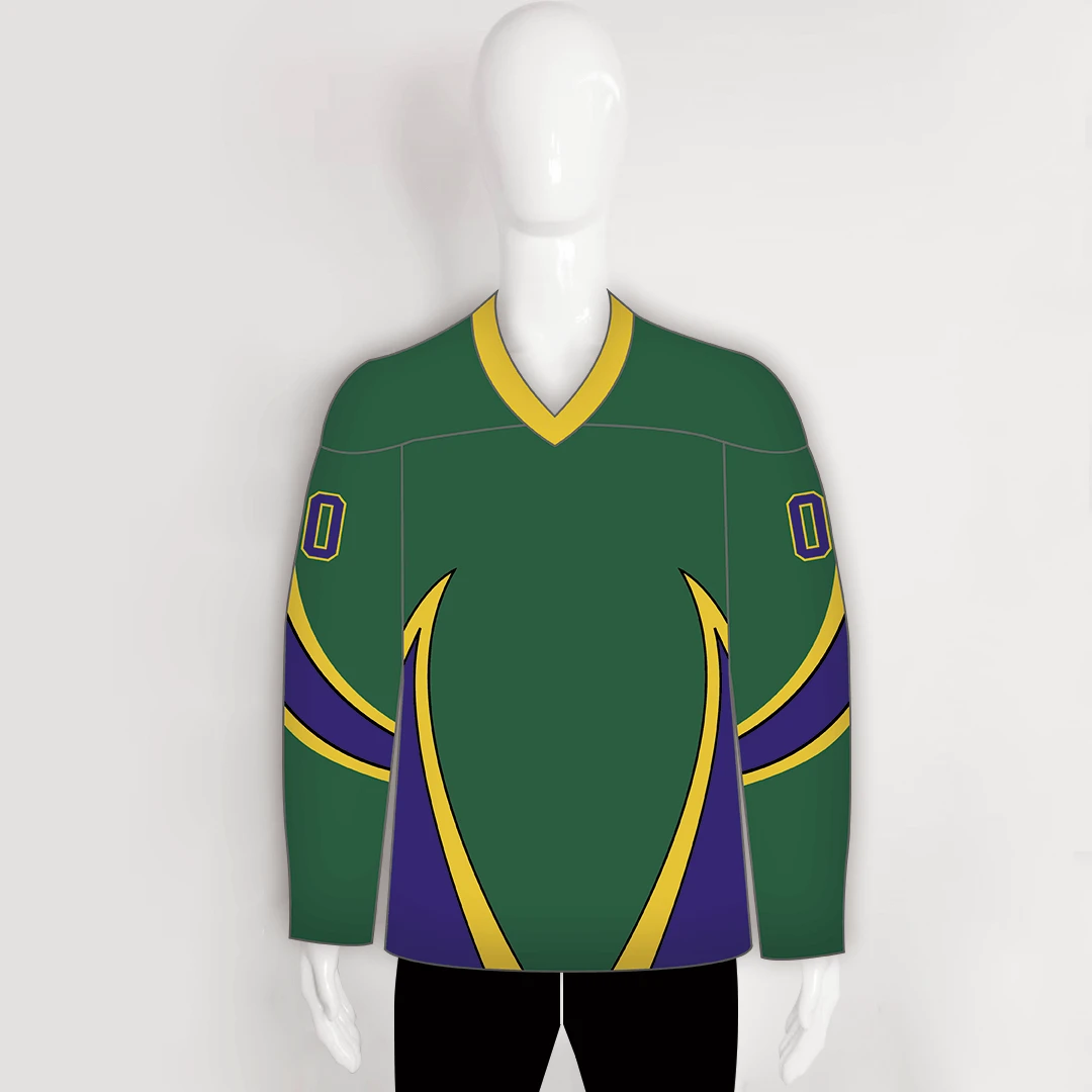 YS22 Green Gold Purple Sublimated Hockey Jerseys Custom Design 1 YS22 Green Gold Purple Sublimated Hockey Jerseys Custom Design