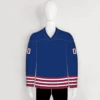 YS25 Blue Red White Sublimated Custom Blank Team Hockey Jerseys