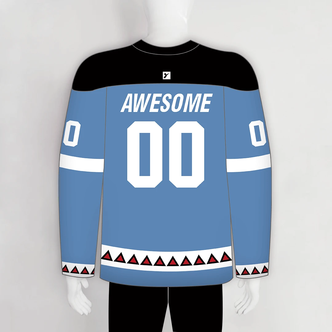YS31 Light Blue/White/Black Custom Ice Roller Hockey Jerseys 2 YS31 Light Blue/White/Black Custom Ice Roller Hockey Jerseys - Image 2