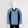 YS33 Light Blue/Black Sublimated Custom Plain Hockey Jerseys