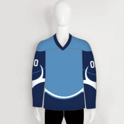YS34 Blue/Navy/White Sublimated Custom Ice Roller Hockey Jerseys