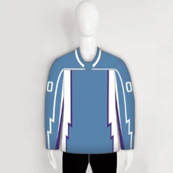 YS36 Light Blue/White/Purple Personalized Blank Hockey Jerseys