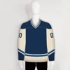 YS41 Navy/Cream Sublimated Custom Ice Roller Blank Hockey Jerseys