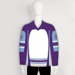 YS44 Purple/White/Blue Custom Ice Roller Blank Hockey Jerseys