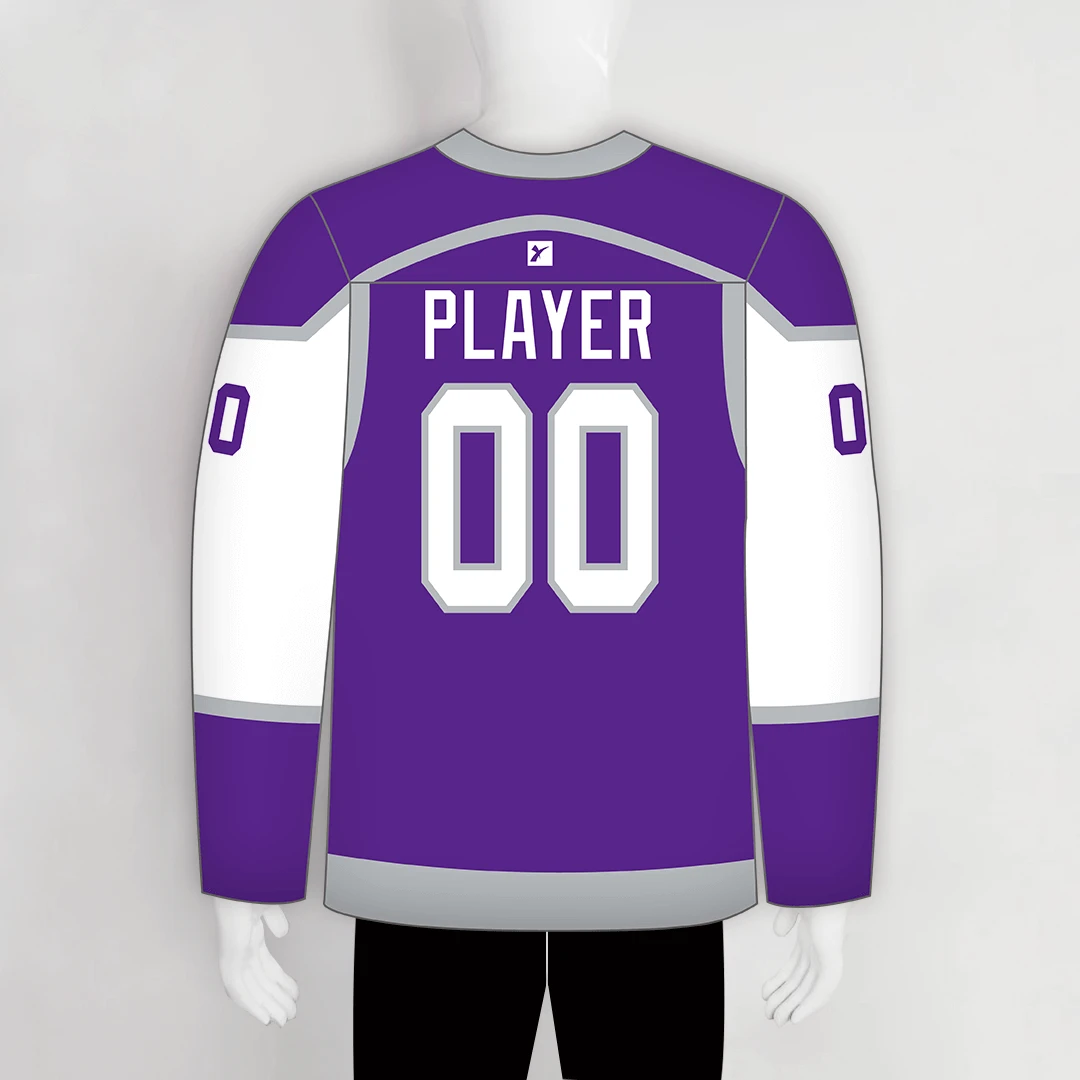 YS45 Purple/White/Grey Custom Sublimated Ice Roller Blank Hockey Jerseys 2 YS45 Purple/White/Grey Custom Sublimated Ice Roller Blank Hockey Jerseys - Image 2