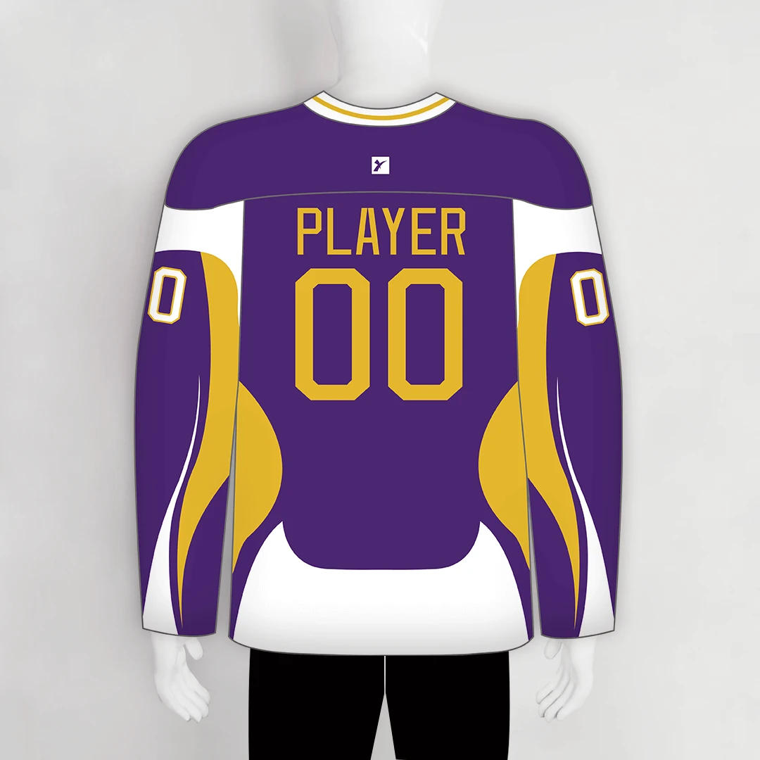 YS48 Purple/White/Gold Sublimated Ice Roller Hockey Jerseys Custom Design 2 YS48 Purple/White/Gold Sublimated Ice Roller Hockey Jerseys Custom Design - Image 2