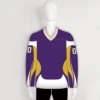 YS48 Purple/White/Gold Sublimated Ice Roller Hockey Jerseys Custom Design