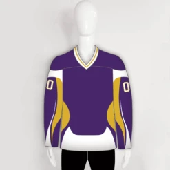 YS48 Purple/White/Gold Sublimated Ice Roller Hockey Jerseys Custom Design