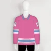 YS49 Pink/White/Blue Sublimated Custom Ice Roller Team Hockey Jerseys