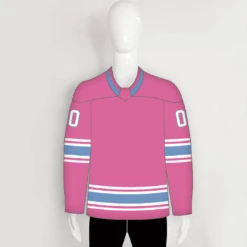 YS49 Pink/White/Blue Sublimated Custom Ice Roller Team Hockey Jerseys