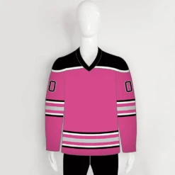 YS53 Pink/Black/Grey Custom Blank Ice Roller Hockey Jerseys Design