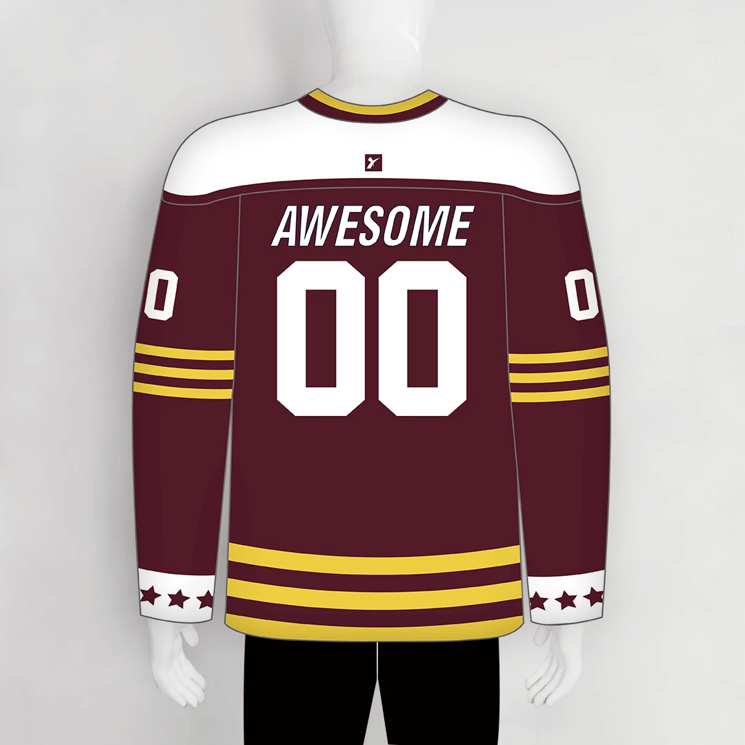 YS56 Maroon/Gold/White Custom Ice Roller Hockey Jerseys Design 2 YS56 Maroon/Gold/White Custom Ice Roller Hockey Jerseys Design - Image 2